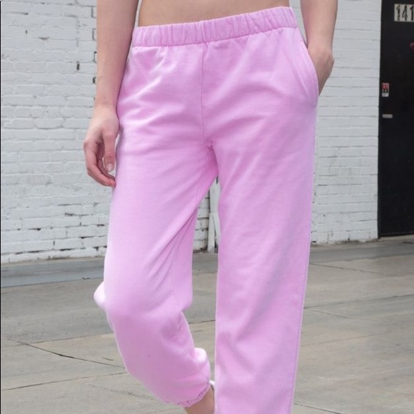 Brandy Melville Pants - Brandy Melville Bubblegum Pink Jogger Sweatpants